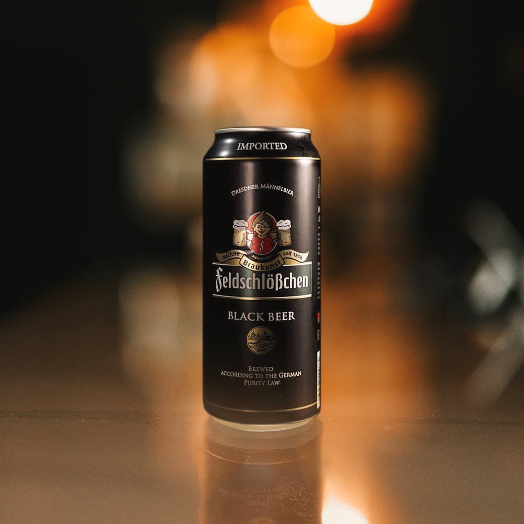 Bia pháo đài Feldschloesschen Black Beer - Bia đen 5% Thùng 24 Lon 500ml