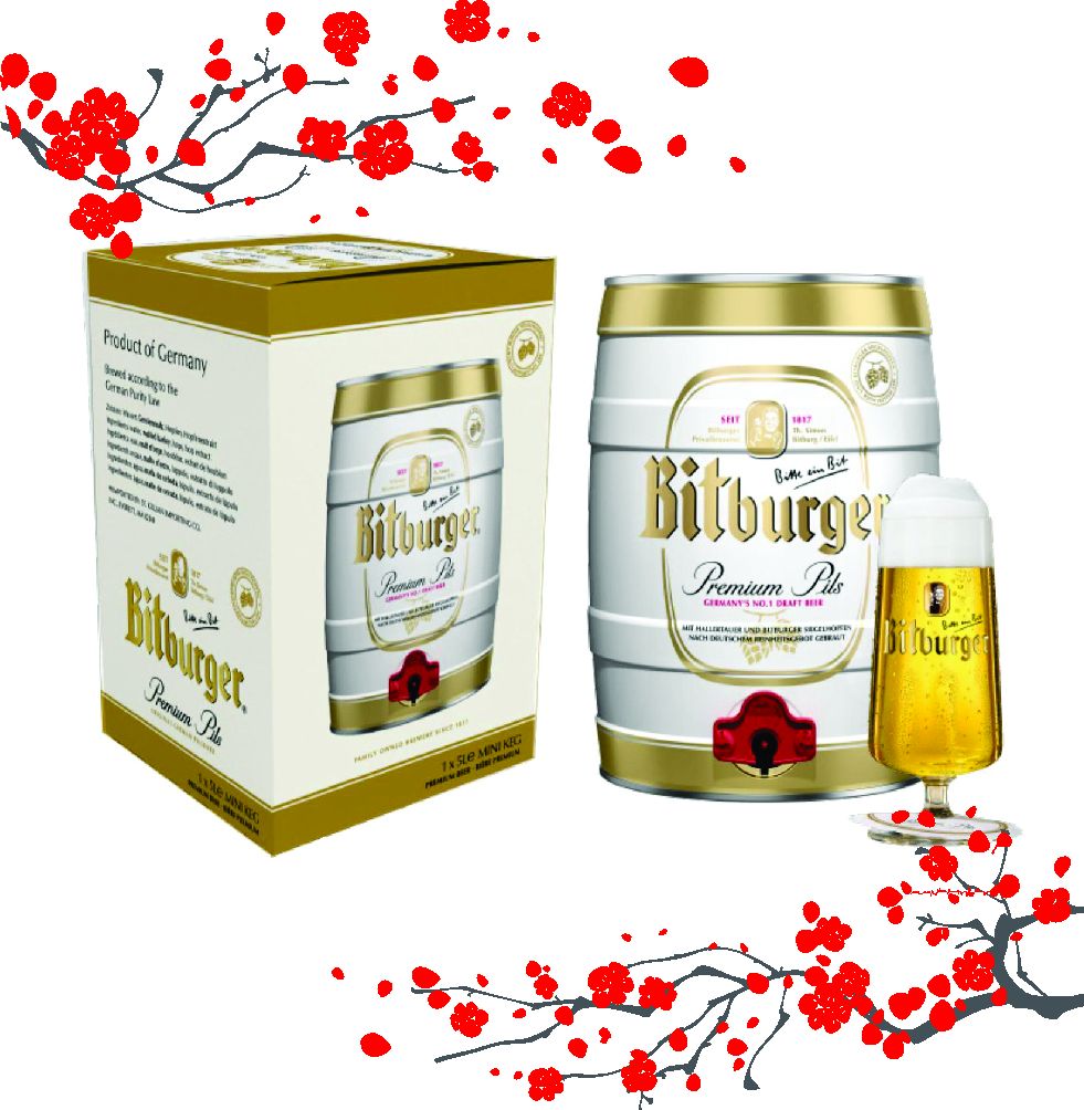 Bia Bitburger premium pilsener 5lit