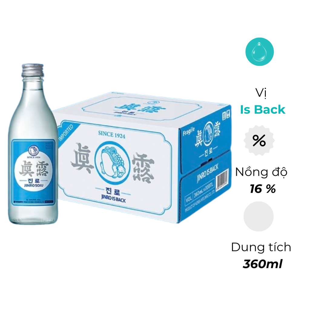 Rượu Soju Hàn Quốc Jinro Is Back 360ml (20 Chai / Thùng)
